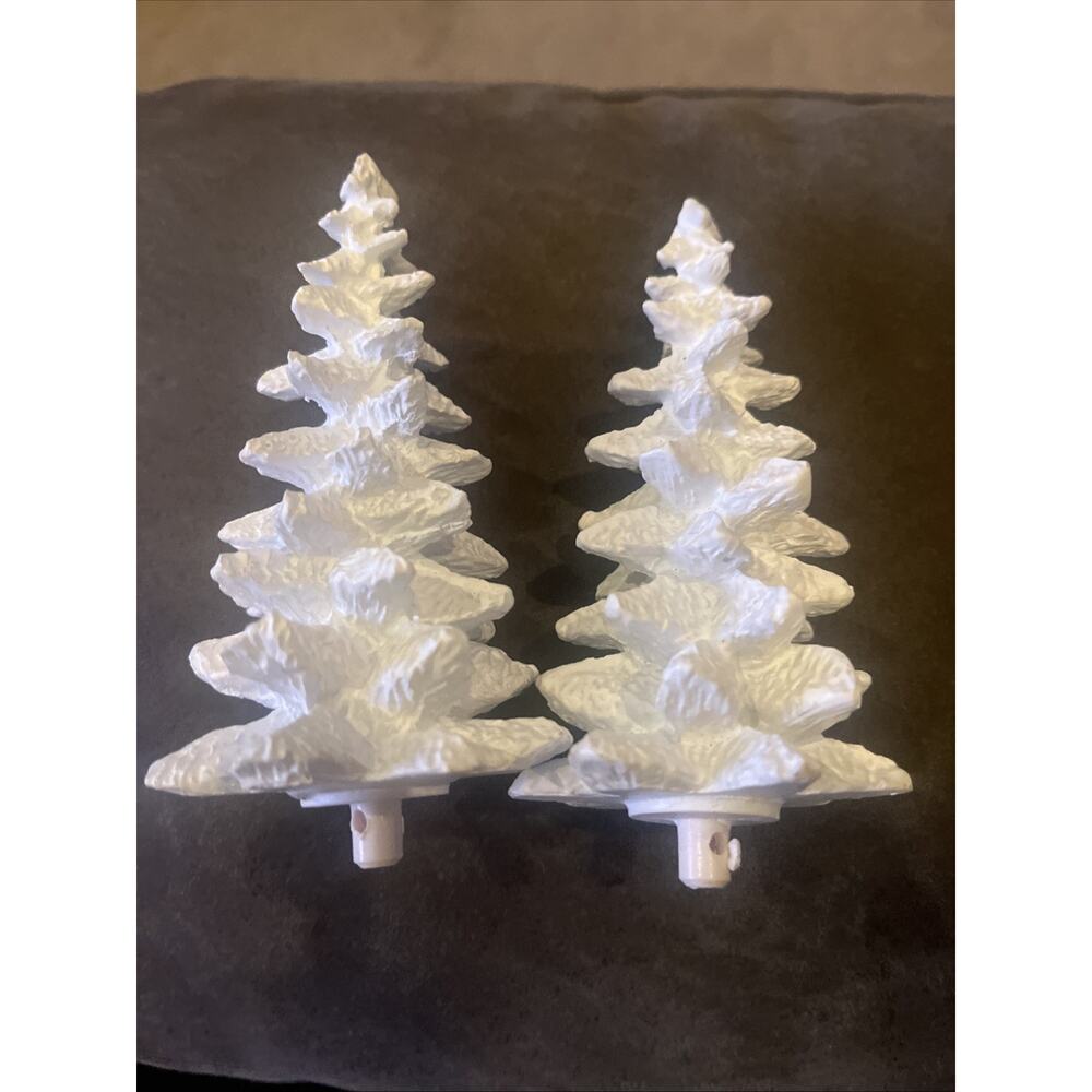 Trendmasters Christmas Magic Winter Wonderland Parts: Lot of 2 Large Trees 5.25"